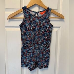 Joe Fresh Toddler Floral romper - Navy and Red